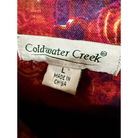 Coldwater Creek Floral Boho Autumn Floral Zip Up Blazer Jacket Size Large - Picture 5 of 6